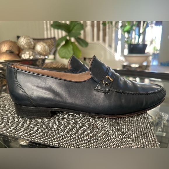 Bally Men’s Leather Loafers - Navy Slip-On Dress Shoes, Size 13M Made in Italy main image 5
